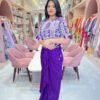Dhoti Skirt with Plates and Embroiderd Crop Top with Shrug