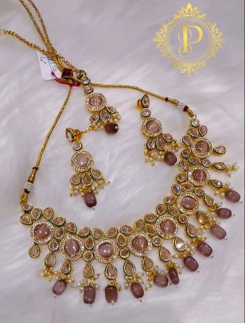 Blush Royal Kundan Necklace Set