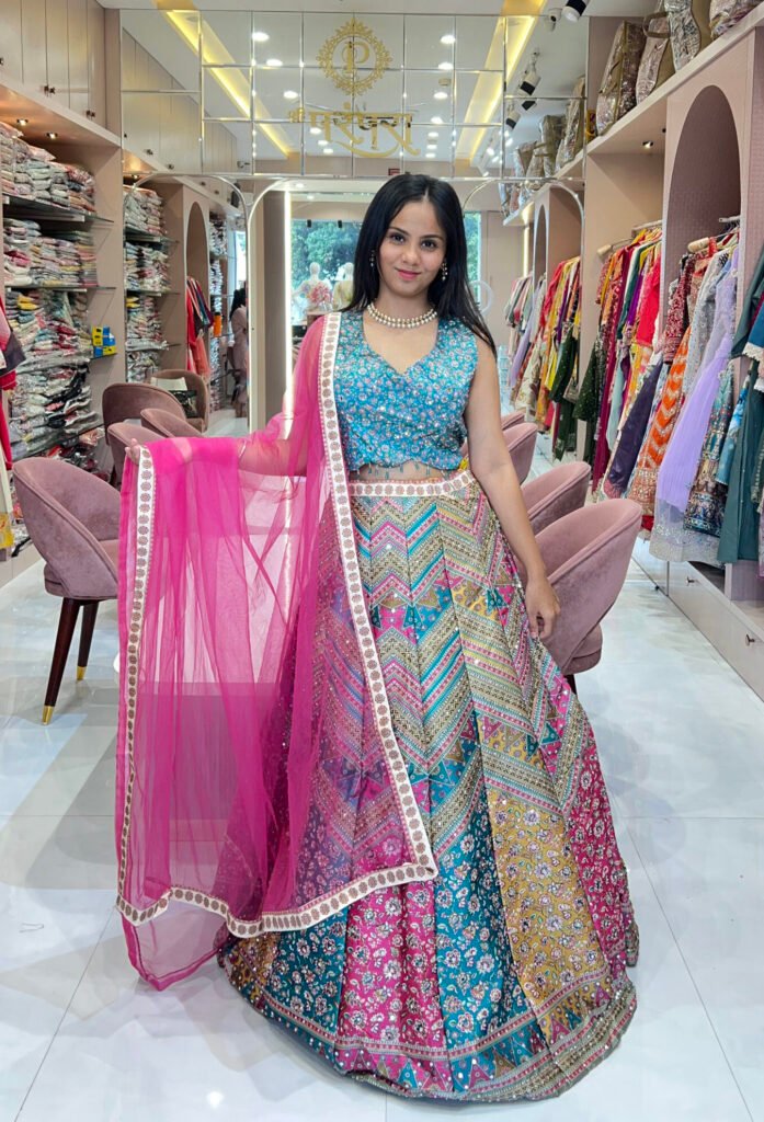 Mehira Multicolor Mirror Work Lehenga Set