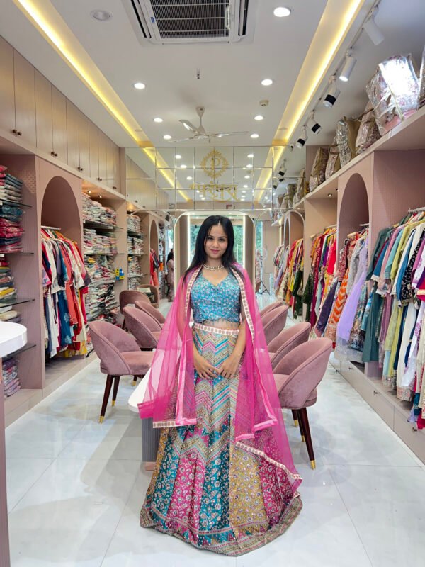 Mehira Multicolor Mirror Work Lehenga Set