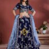 Unstitched blouse and lehenga with zari and sequence hand work