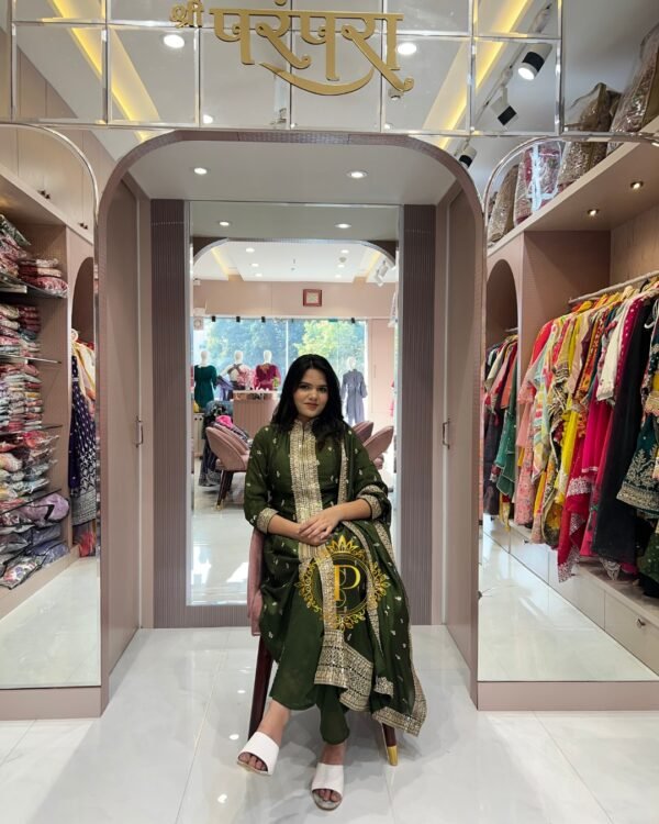 A-line Full kali suit with zari work