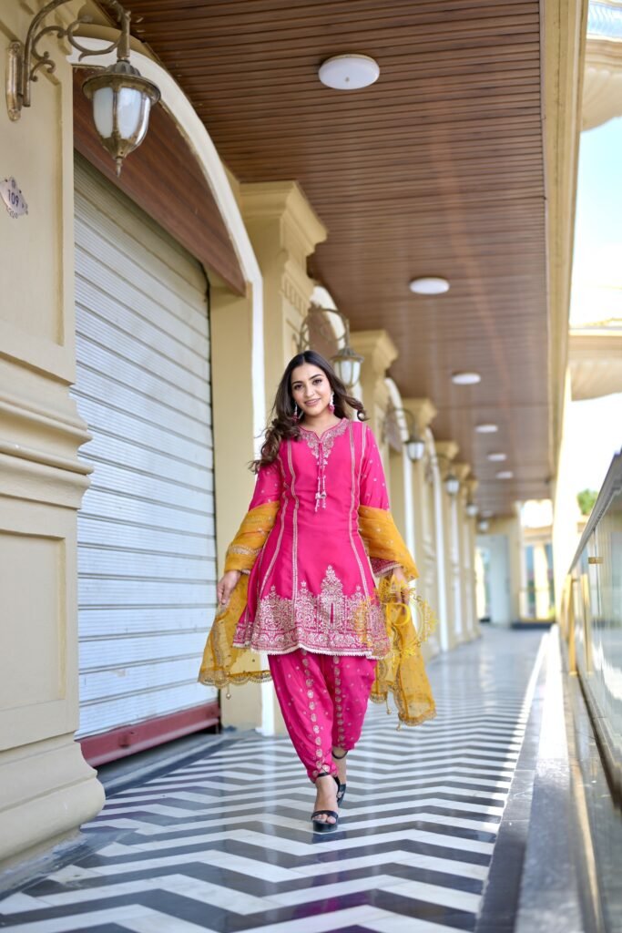 Gulroshan Pink Embroidered Salwar Suit Set