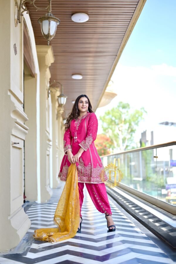 Gulroshan Pink Embroidered Salwar Suit Set
