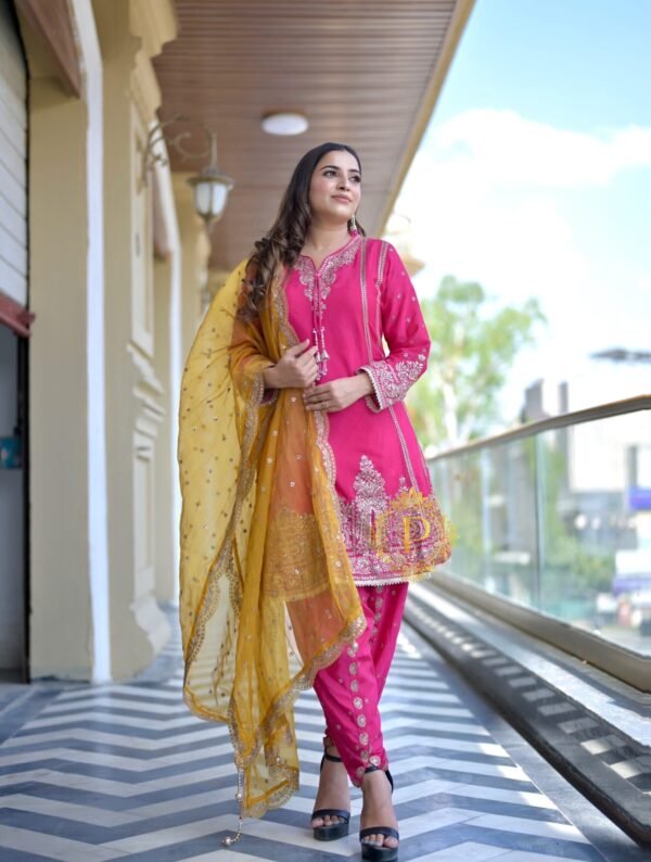 Gulroshan Pink Embroidered Salwar Suit Set