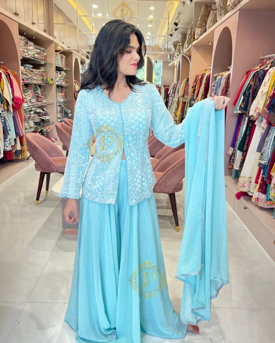 Aqua Frost Hand Work With Stone Work