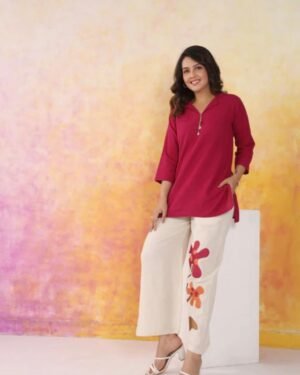 Cotton Fabric with Floral Print Co-ord set