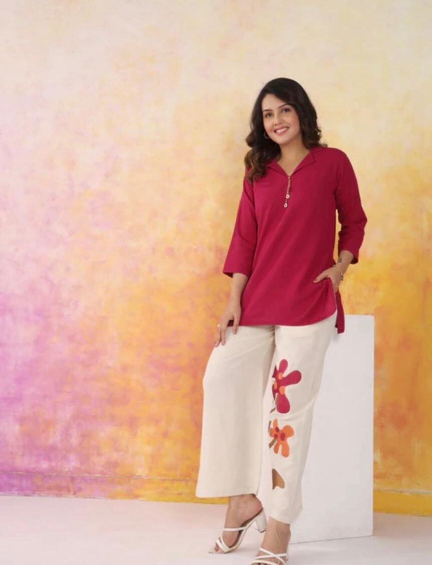 Cotton Fabric with Floral Print Co-ord set