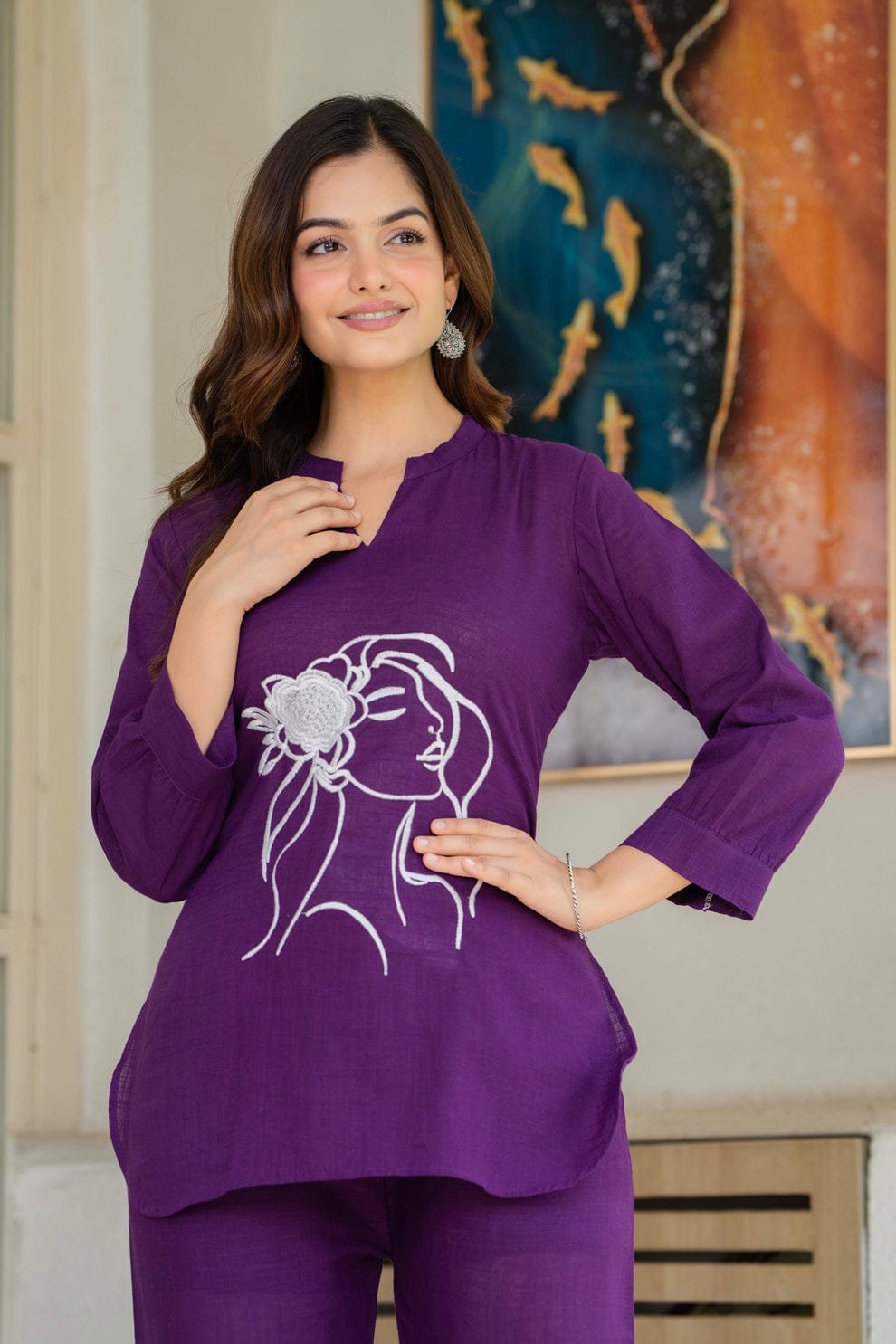 Cotton Fabric with Patch Work Co-ord set - Image 2