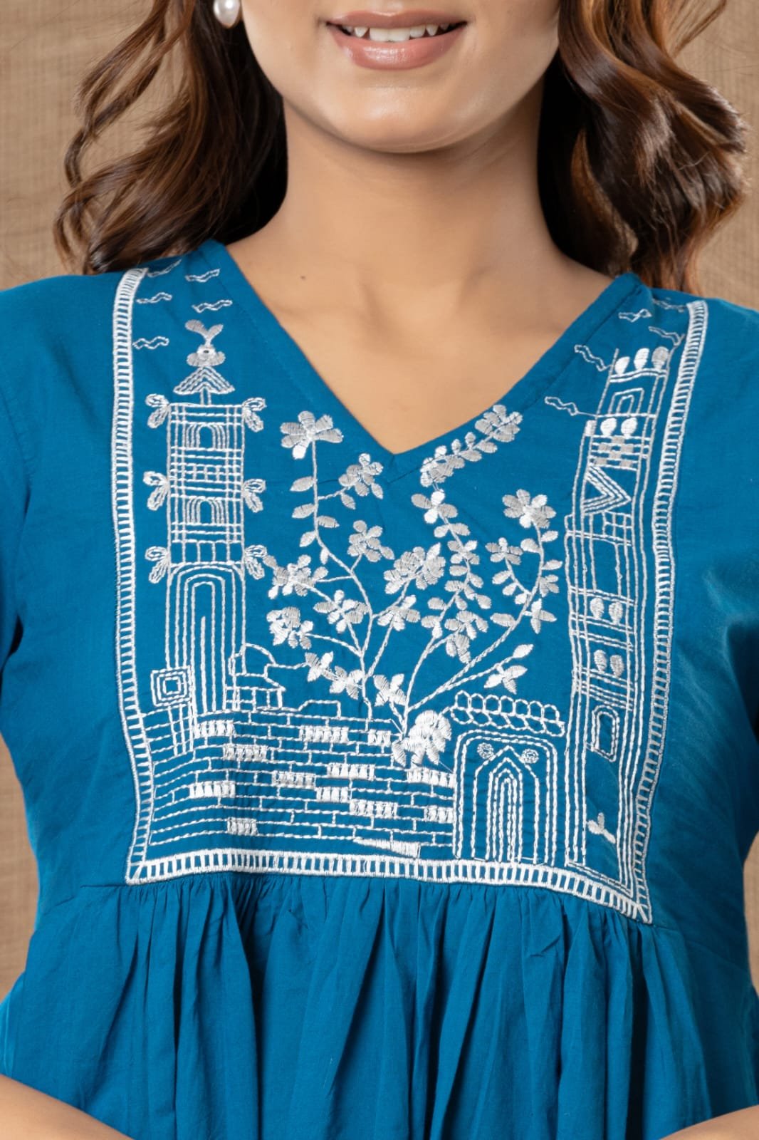 Cotton Fabric with Thread Embroidery - Image 2