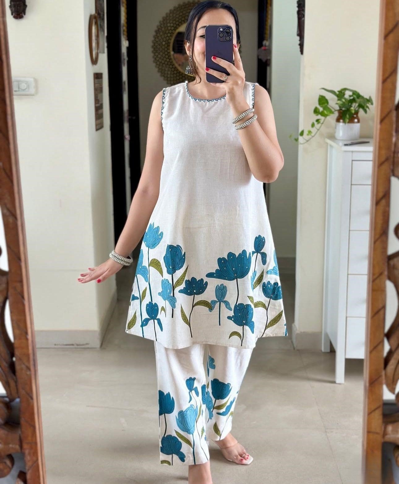 Printed Blue Co-ord Set